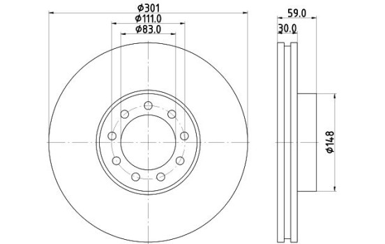 Brake Disc PRO 8DD 355 115-531 Hella