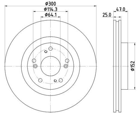 Brake Disc PRO 8DD 355 115-571 Hella Pagid GmbH, Image 4