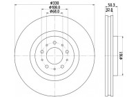 Brake Disc PRO 8DD 355 115-591 Hella