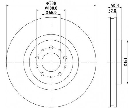 Brake Disc PRO 8DD 355 115-591 Hella