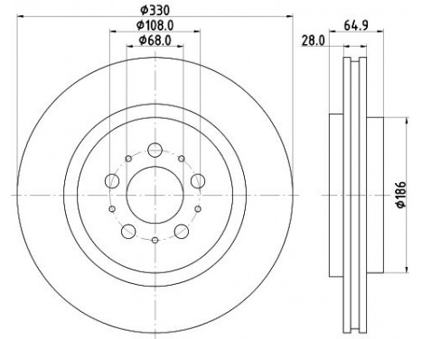 Brake Disc PRO 8DD 355 115-601 Hella