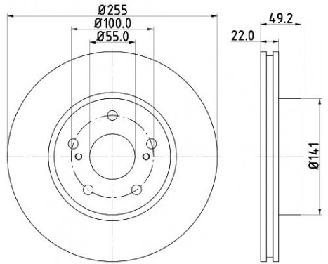 Brake Disc PRO 8DD 355 115-691 Hella