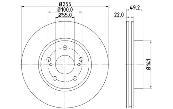 Brake Disc PRO 8DD 355 115-691 Hella