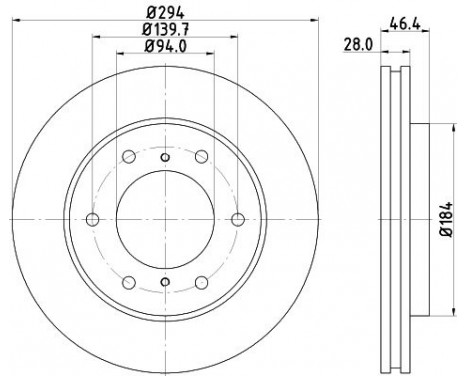 Brake Disc PRO 8DD 355 115-731 Hella