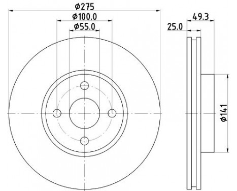 Brake Disc PRO 8DD 355 115-741 Hella