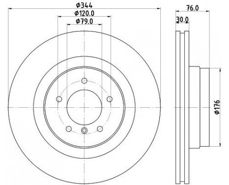 Brake Disc PRO 8DD 355 115-961 Hella