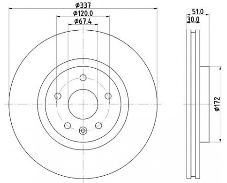 Brake Disc PRO 8DD 355 116-051 Hella