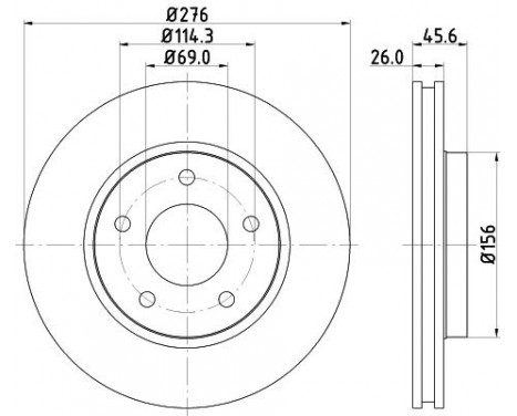 Brake Disc PRO 8DD 355 116-241 Hella