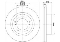 Brake Disc PRO 8DD 355 116-551 Hella