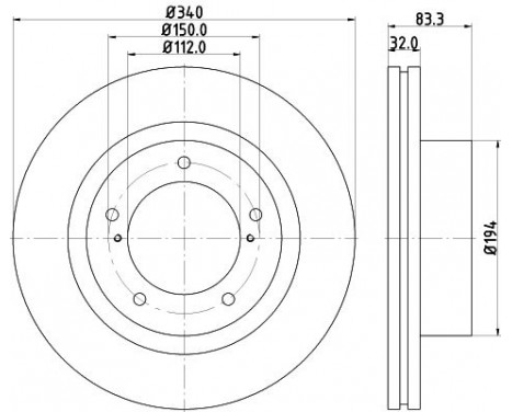 Brake Disc PRO 8DD 355 116-551 Hella