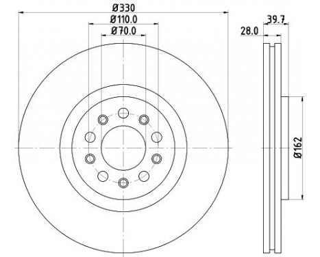 Brake Disc PRO 8DD 355 116-651 Hella