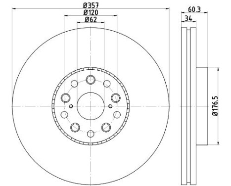 Brake Disc PRO 8DD 355 116-911 Hella, Image 4