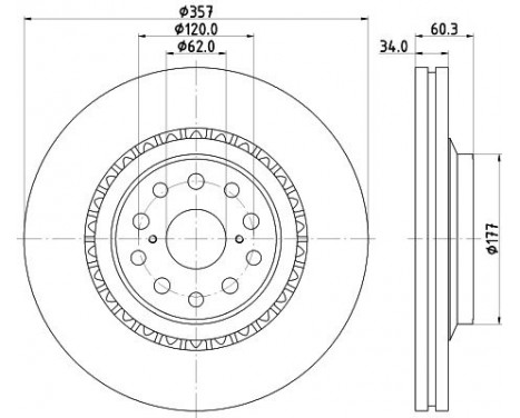 Brake Disc PRO 8DD 355 116-921 Hella