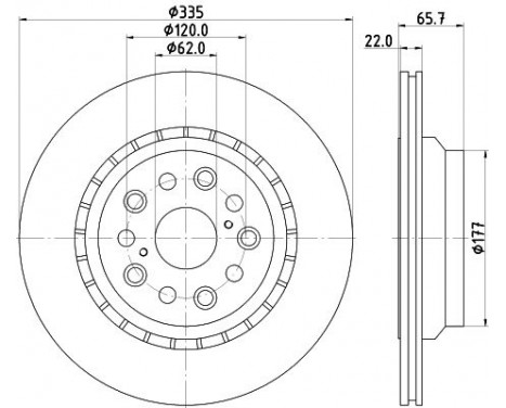 Brake Disc PRO 8DD 355 116-931 Hella