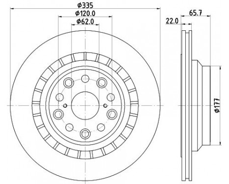 Brake Disc PRO 8DD 355 116-941 Hella