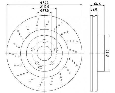 Brake Disc PRO 8DD 355 116-951 Hella