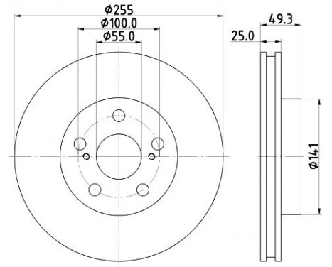 Brake Disc PRO 8DD 355 116-981 Hella