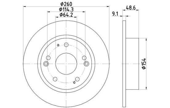 Brake Disc PRO 8DD 355 117-091 Hella