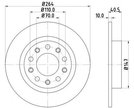 Brake Disc PRO 8DD 355 117-241 Hella