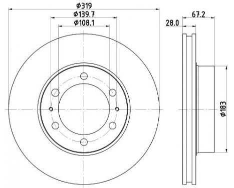 Brake Disc PRO 8DD 355 117-261 Hella