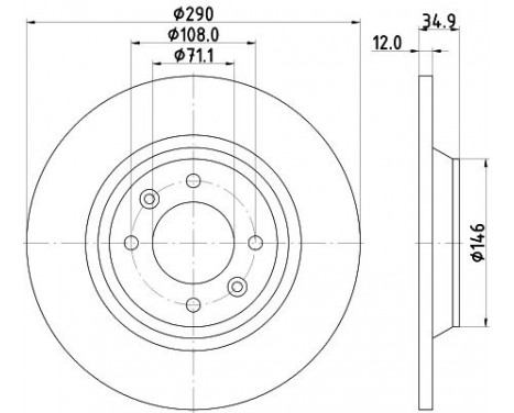 Brake Disc PRO 8DD 355 117-291 Hella