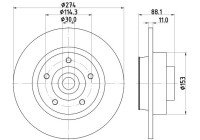 Brake Disc PRO 8DD 355 117-351 Hella
