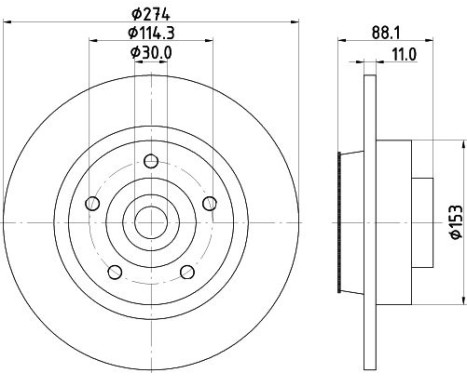 Brake Disc PRO 8DD 355 117-351 Hella, Image 4