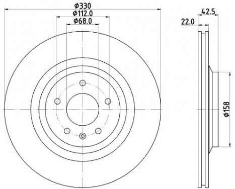 Brake Disc PRO 8DD 355 117-721 Hella