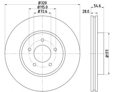 Brake Disc PRO 8DD 355 117-801 Hella