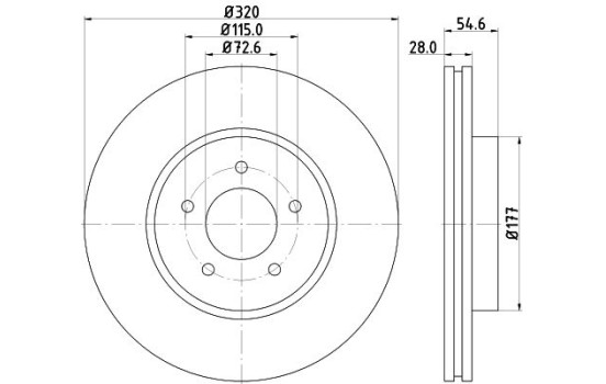 Brake Disc PRO 8DD 355 117-801 Hella
