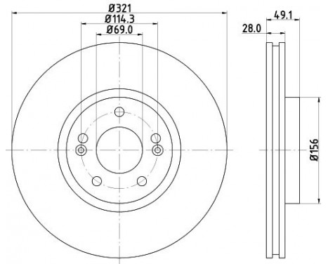 Brake Disc PRO 8DD 355 118-161 Hella