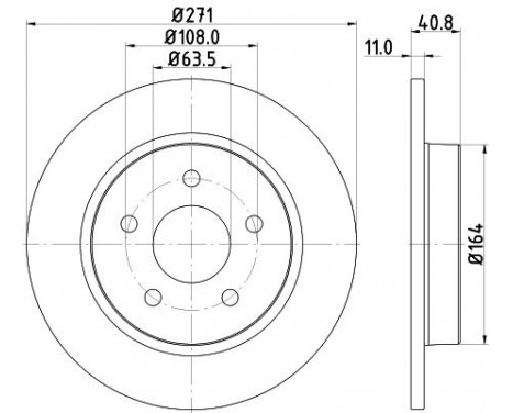 Brake Disc PRO 8DD 355 118-221 Hella