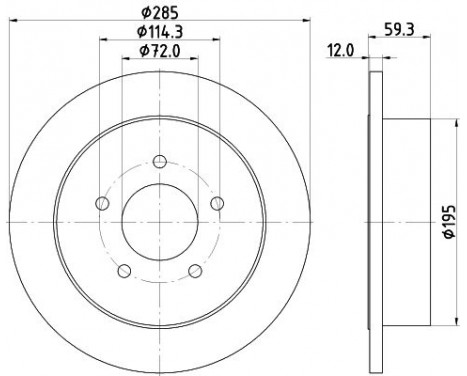 Brake Disc PRO 8DD 355 118-341 Hella