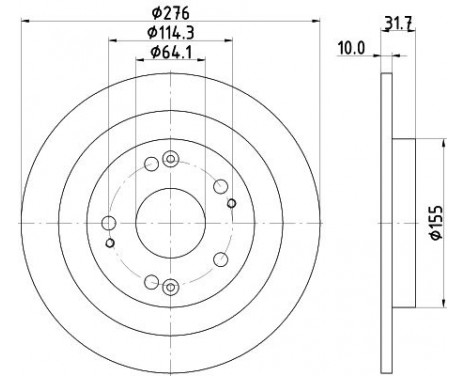 Brake Disc PRO 8DD 355 118-351 Hella