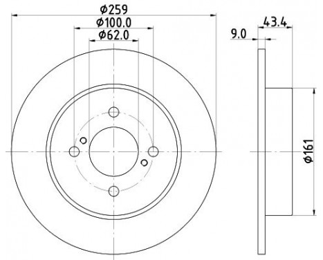 Brake Disc PRO 8DD 355 118-511 Hella