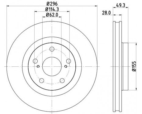 Brake Disc PRO 8DD 355 118-561 Hella