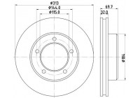 Brake Disc PRO 8DD 355 118-591 Hella