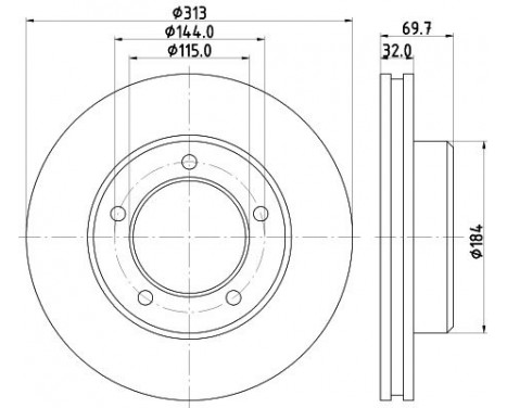 Brake Disc PRO 8DD 355 118-591 Hella