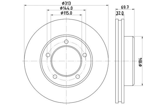 Brake Disc PRO 8DD 355 118-591 Hella