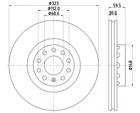 Brake Disc PRO 8DD 355 118-611 Hella