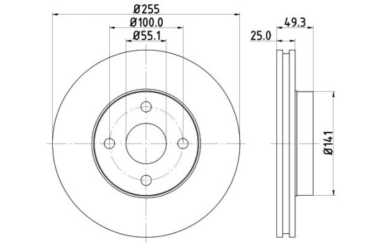 Brake Disc PRO 8DD 355 118-621 Hella
