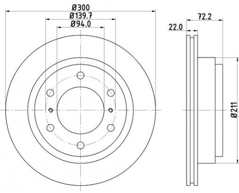 Brake Disc PRO 8DD 355 118-651 Hella