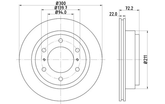 Brake Disc PRO 8DD 355 118-651 Hella