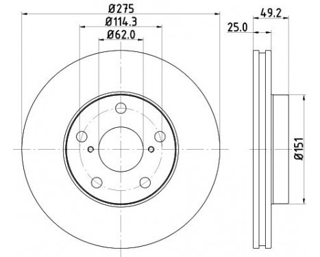 Brake Disc PRO 8DD 355 118-691 Hella