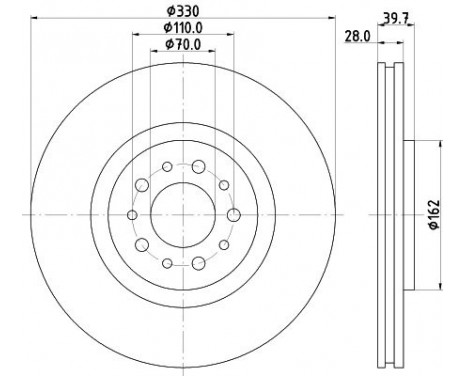 Brake Disc PRO 8DD 355 118-751 Hella