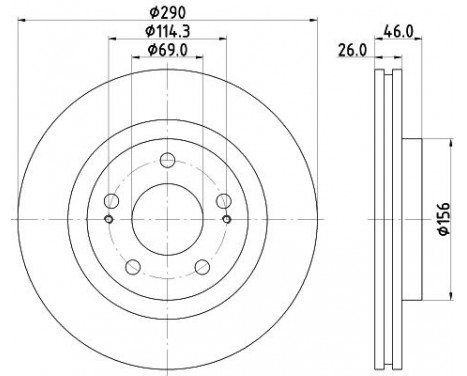 Brake Disc PRO 8DD 355 118-791 Hella