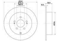 Brake Disc PRO 8DD 355 118-801 Hella