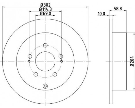 Brake Disc PRO 8DD 355 118-801 Hella