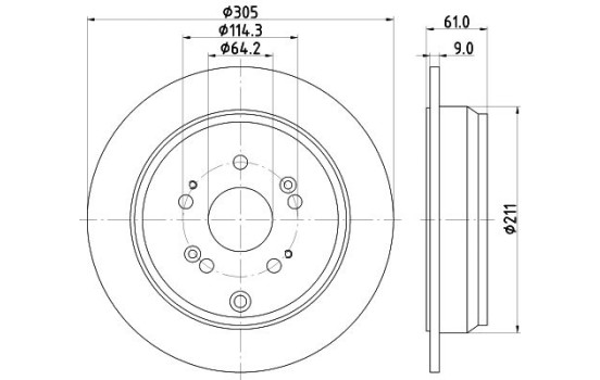 Brake Disc PRO 8DD 355 118-901 Hella