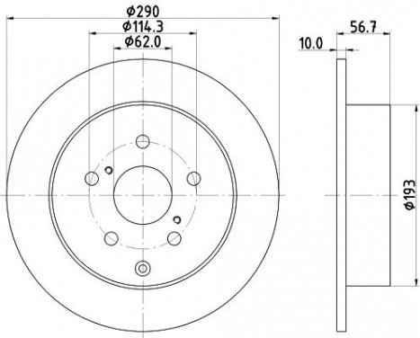 Brake Disc PRO 8DD 355 119-021 Hella